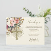 カトリック念珠フローラ葬儀の弔意悔やみや弔慰 サンキューカード (スタンド正面)