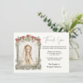 カトリック念珠フローラ葬儀の弔意悔やみや弔慰 サンキューカード (スタンド正面)