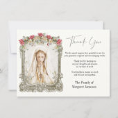 カトリック念珠フローラ葬儀の弔意悔やみや弔慰 サンキューカード (正面)