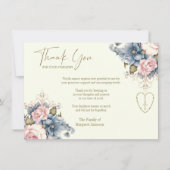 カトリック念珠フローラ葬儀の弔意悔やみや弔慰 サンキューカード (正面)