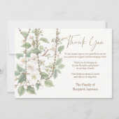 カトリック念珠フローラ葬儀の弔意悔やみや弔慰 サンキューカード (正面)