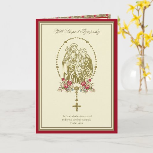 カトリック悔やみや弔慰ホーリーファミリー聖なる書物、 経典祈りの言葉 カード (黄色い花)