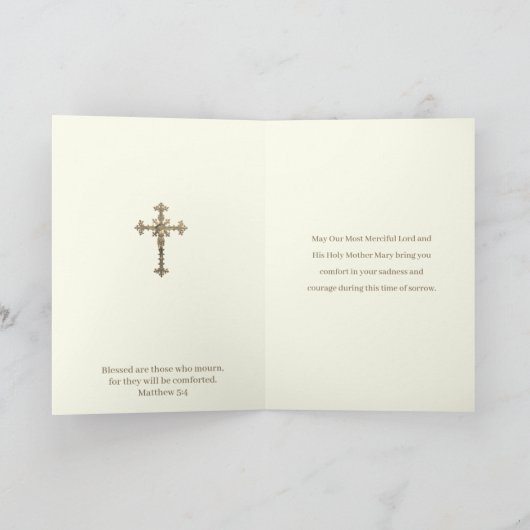 カトリック悔やみや弔慰ヴァージンメアリー聖なる書物、 経典 カード (内部)