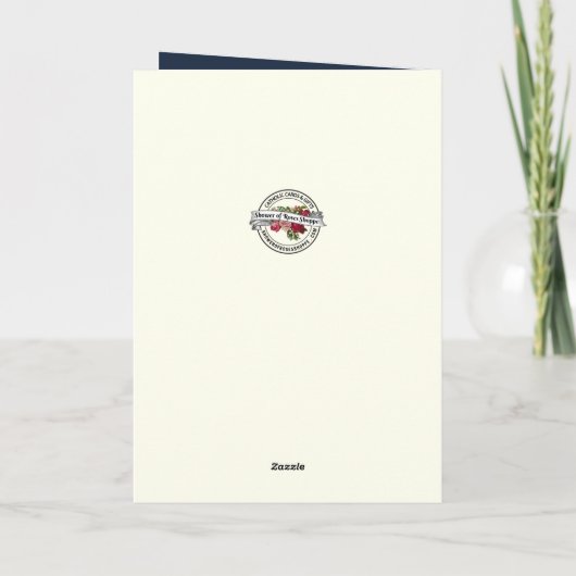 カトリック悔やみや弔慰ヴァージンメアリー金ゴールド十字架カード カード (裏面)