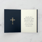 カトリック悔やみや弔慰ヴァージンメアリー金ゴールド十字架 カード (内部)