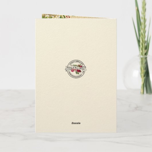 カトリック悔やみや弔慰哀悼フローラロザリーソン カード (裏面)