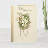 カトリック悔やみや弔慰弔問フローラ数珠 カード (正面)