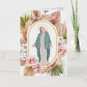 カトリック悔やみや弔慰記念祈りの言葉カード 箔グリーティングカード (正面)