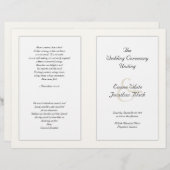 カトリック折畳結婚式計画ベージュ色 (正面/裏面)