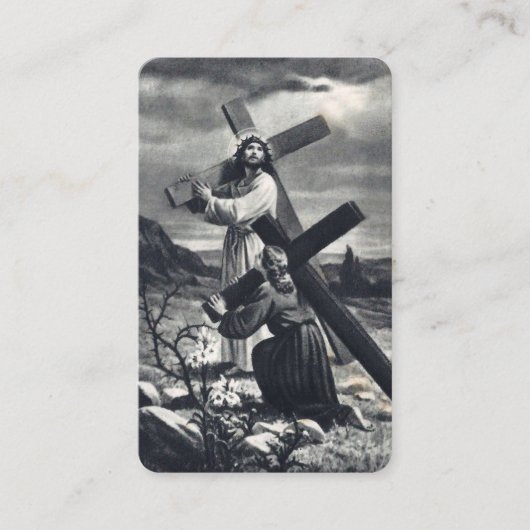 カトリック損失イエス葬儀祈りの言葉同情カード 名刺 (正面)