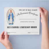 カトリック教の功労賞の学校の証明書 チラシ (手)