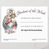 カトリック教の功労賞の学校の証明書 チラシ (正面)