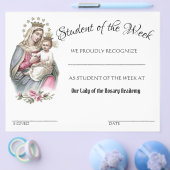 カトリック教の功労賞の学校の証明書 チラシ (シングル)