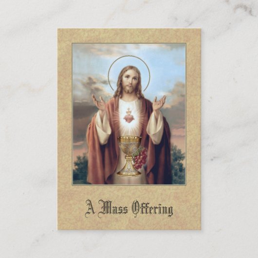 カトリック教の多くの提供の祈りの言葉イエス・キリスト神聖なカード 名刺 (正面)
