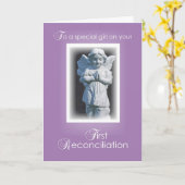 カトリック教の女の子のための最初和解カード カード (黄色い花)