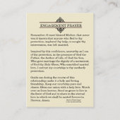 カトリック教の婚約の求愛の祈りの言葉の神聖なカード 名刺 (裏面)