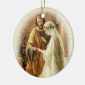 カトリック教の宗教結婚式のクリスマス セラミックオーナメント (左)