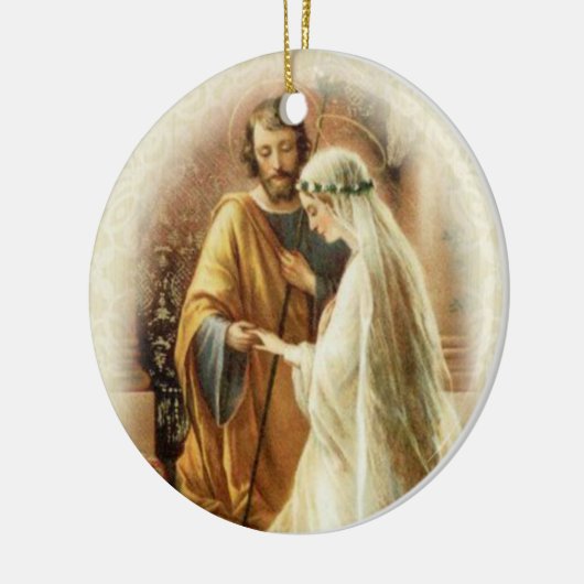 カトリック教の宗教結婚式のクリスマス セラミックオーナメント (左)