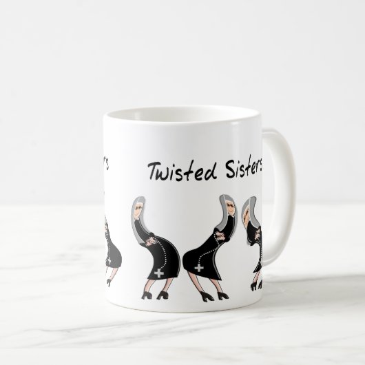 カトリック教の尼僧のギフトの"姉妹"のデザインねじりました コーヒーマグカップ (正面右)