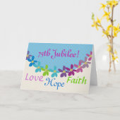 カトリック教の尼僧のダイヤモンドの第75記念祭のカード及びギフト カード (黄色い花)