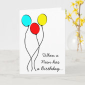 カトリック教の尼僧のバースデー・カードの大きい気球 カード (黄色い花)