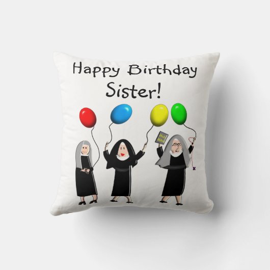 カトリック教の尼僧の誕生日の枕 クッション (裏面)
