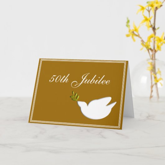 カトリック教の尼僧の"金記念祭"のカード及びギフト カード (黄色い花)