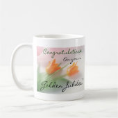 カトリック教の尼僧の"金記念祭"のカード及びギフト コーヒーマグカップ (左)