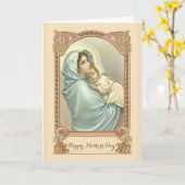 カトリック教の母の日の母メリー カード (黄色い花)