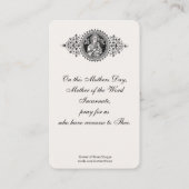 カトリック教の母の日の記憶の神聖なカード 名刺 (裏面)