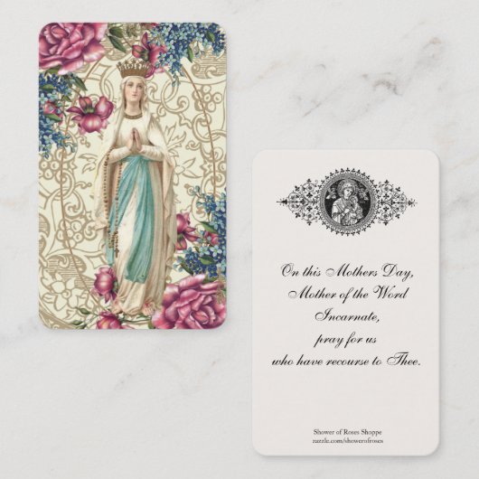 カトリック教の母の日の記憶の神聖なカード 名刺 (正面/裏面)