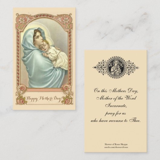 カトリック教の母の日の記憶の神聖なカード 名刺 (正面/裏面)