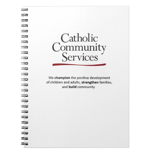 カトリック教の社会事業の螺線形ノート ノートブック (正面)