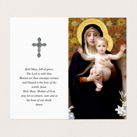 カトリック教の祈りの言葉はユリの|マドンナを梳きます 名刺 (外部フラット)