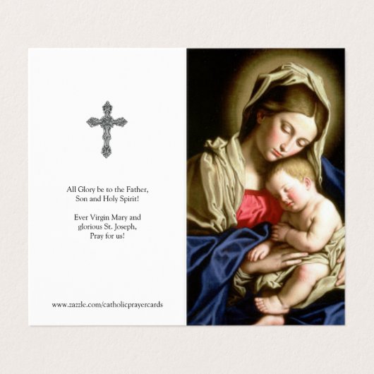 カトリック教の祈りの言葉は|マドンナ及び子供を梳きます 名刺 (外部フラット)
