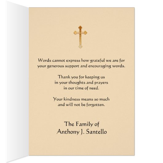 カトリック教の神聖な家族の葬儀の哀悼は感謝していしています (内側 (右))