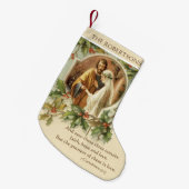 カトリック教の結婚式によって賛美される聖母マリアセントジョーゼフ スモールクリスマスストッキング (正面 (吊り時))