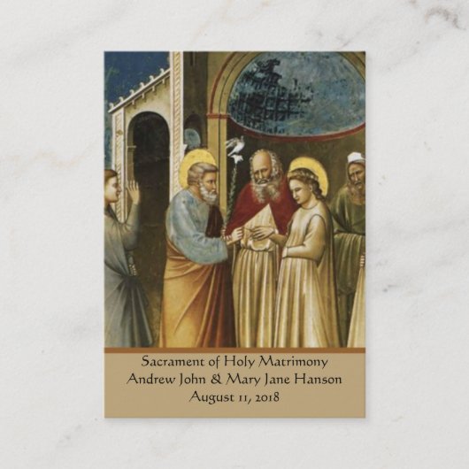 カトリック教の結婚式の祈りの言葉の好意神聖なカード 名刺 (正面)