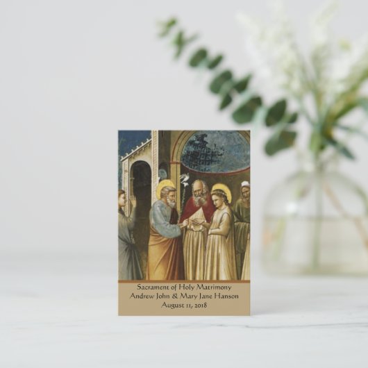 カトリック教の結婚式の祈りの言葉の好意神聖なカード 名刺 (スタンド正面)