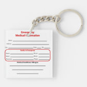 カトリック教の緊急の接触カード キーホルダー (裏面)