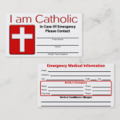 カトリック教の緊急の接触カード コーリングカード (正面/裏面)