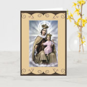 カトリック教の聖者の挨拶状カルメル山の私達の女性 カード (黄色い花)