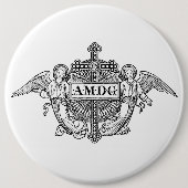 カトリック教の芸術の天使AMDGの伝統的な十字 缶バッジ (正面)