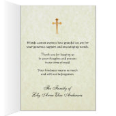 カトリック教の葬儀の悔やみや弔慰のベビーの乳児は感謝していしています (内側 (右))