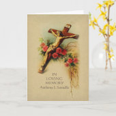 カトリック教の葬儀の記念の神聖な祈りの言葉カード カード (黄色い花)