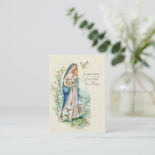 カトリック教会による子どものマリアへの祈りの言葉 名刺 (スタンド正面)