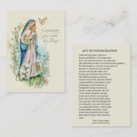 カトリック教会による子どものマリアへの祈りの言葉 名刺 (正面/裏面)