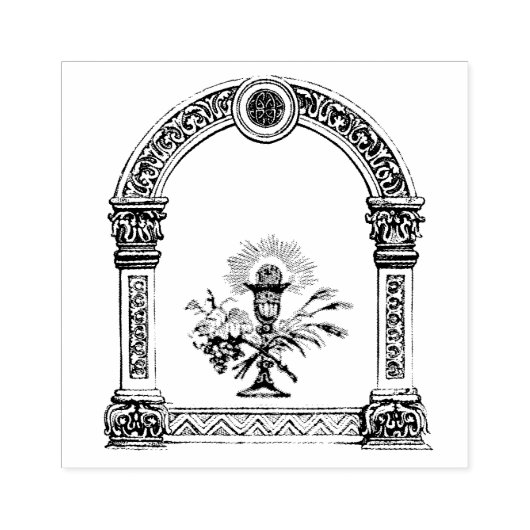 カトリック教会のホストSaxonフレーム宗教的 ラバースタンプ (インプリント)