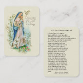 カトリック教会の子の聖別祈りの言葉をメアリーに----- プレイスカード (正面/裏面)