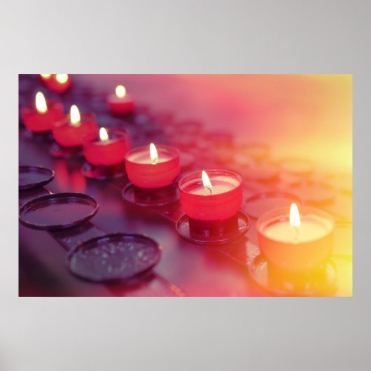 カトリック教会の小さい発射の蝋燭 ポスター (正面)